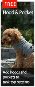 Free dog wear patterns : Hood and Pocket
